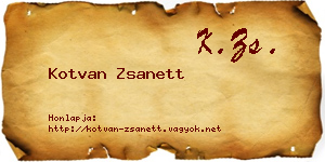 Kotvan Zsanett névjegykártya