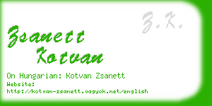 zsanett kotvan business card